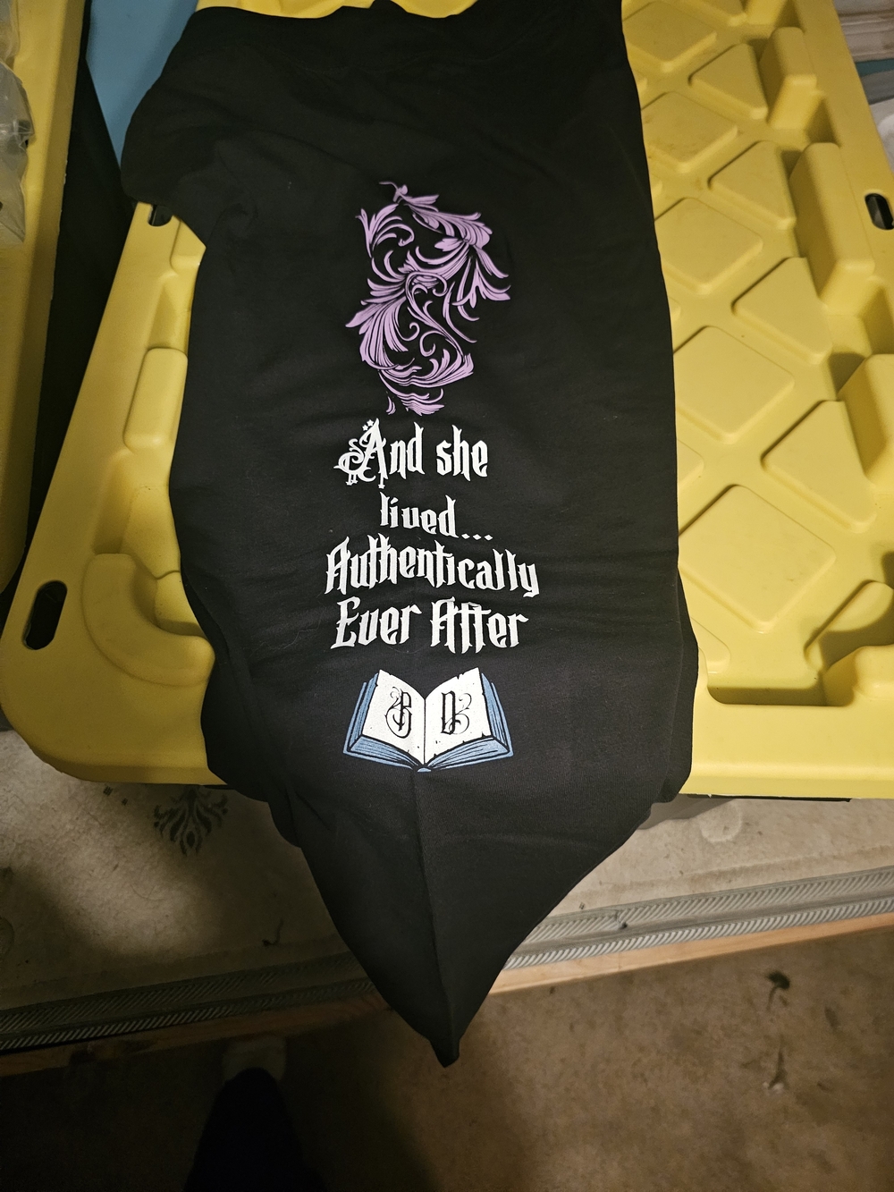 Women’s Black Leggings with Purple Graphic and Inspirational Quote